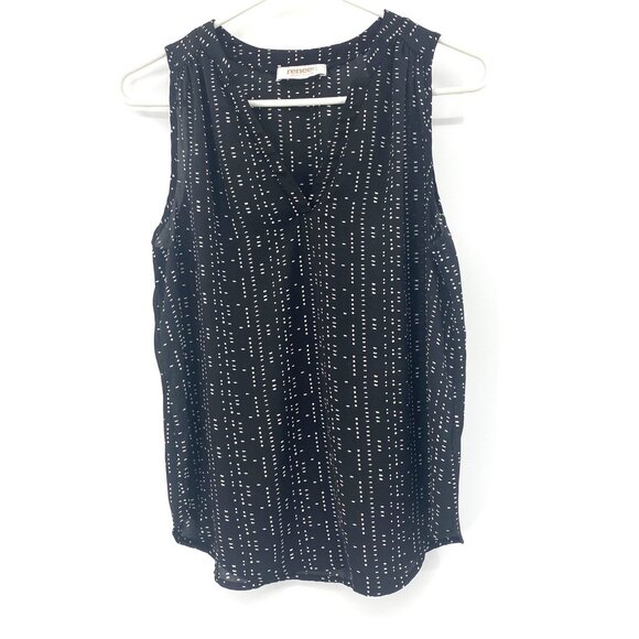 Renee C. Tops - Renee C Black White Geometric Print Sleeveless Blouse Size Small Silky Top